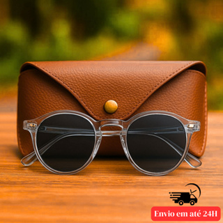 Óculos Behave New Gray Cinza Redondo Masculino Feminino Moda Praia Vintage 2026 PREMIUM UV400