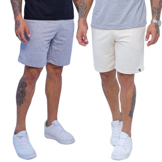 Kit 2 Bermudas de Moletom Shorts Academia Treino Masculino Leve Confortável