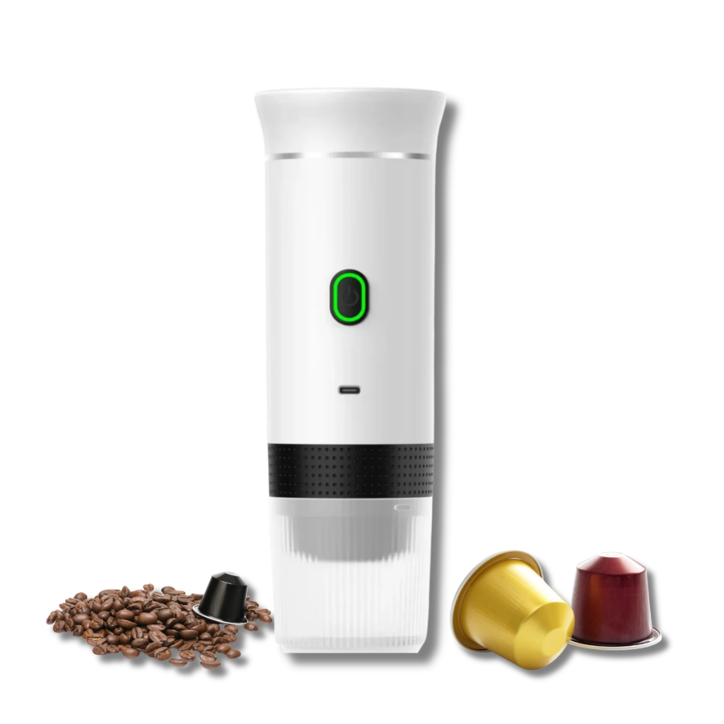 Imagem Máquina de Café Expresso Portátil 3 em 1 Branca Elétrica aquecimento, Capsulas
