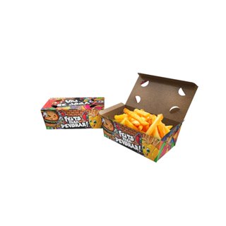 100 - Caixa Embalagem Delivery Porções Batata Frita ou Mini Donuts - Al-p01 em Oferta na Shopee