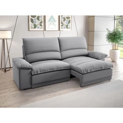 Sofá Plaza 2,00m com Molas no Assento Retrátil e Reclinável Velosuede - NETSOFAS