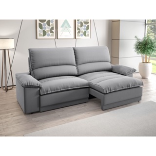 Sofá Plaza 2,00m com Molas no Assento Retrátil e Reclinável Velosuede - NETSOFAS em Oferta na Shopee
