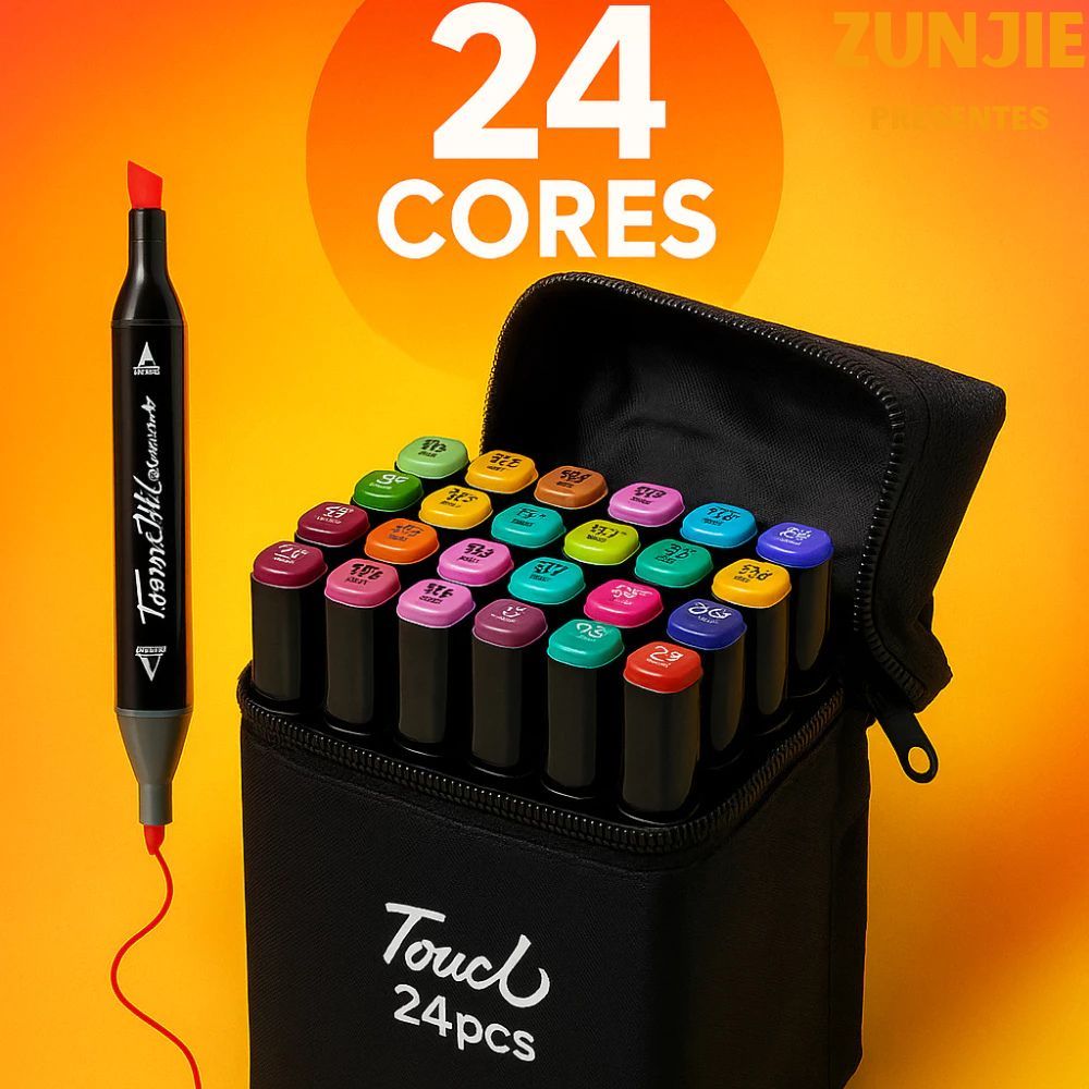 24 Cores Caneta Marcadora De Cabeça Dupla Montagem Artística Para Estudantes Material Escolar em Oferta na Shopee