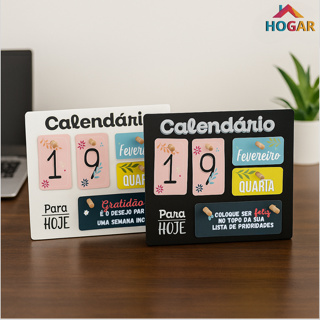 Kit 2 Calendários de Madeira Com Frases Motivacionais Calendário Escolar Decorativo em Oferta na Shopee