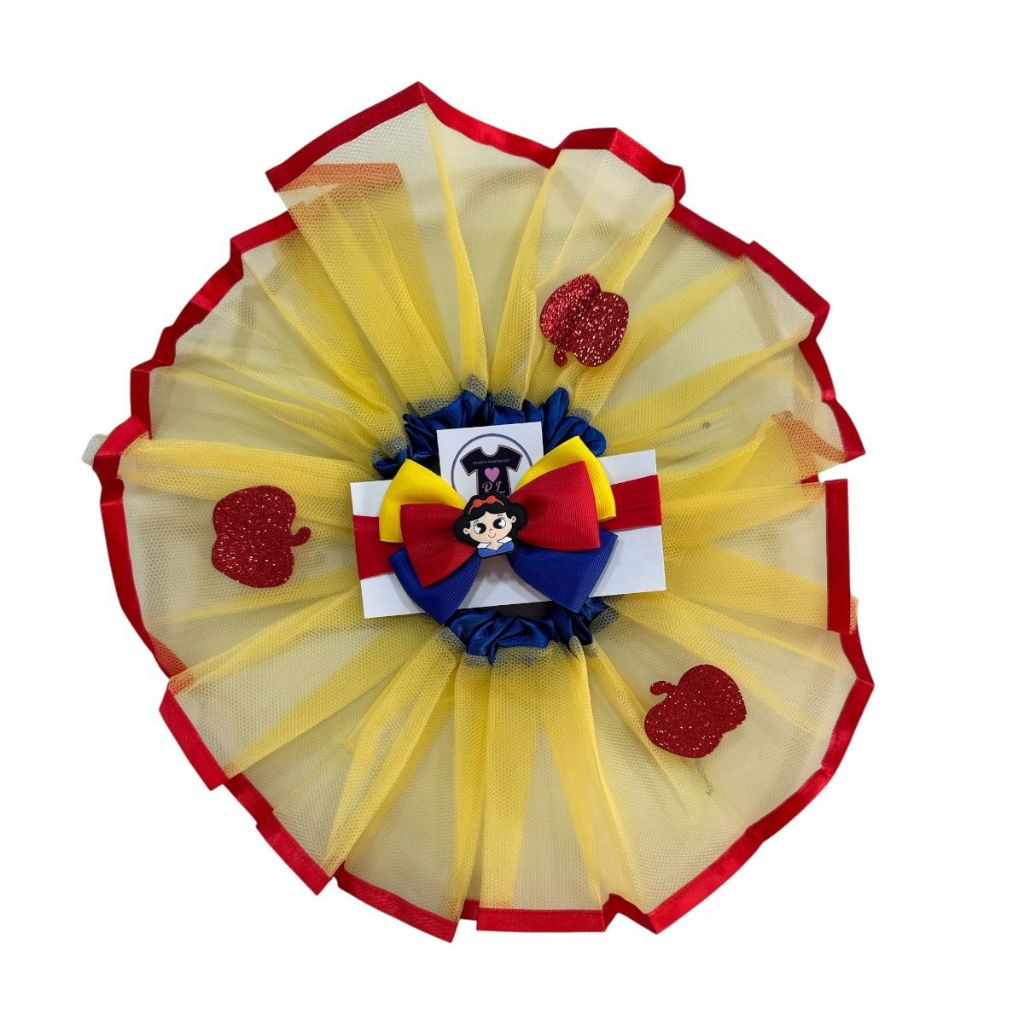 Saia Tutu - Tule Bebe + Laço - Princesas- Mesversário