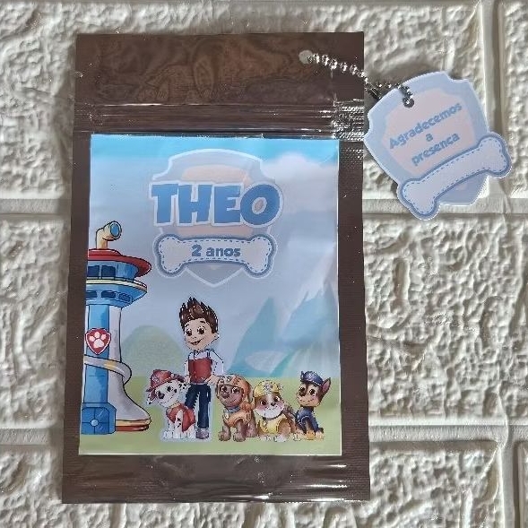 saquinho metalizado personalizado Patrulha Canina aquarela/lembrancinha de festa Patrulha/personalizados Patrulha Canina