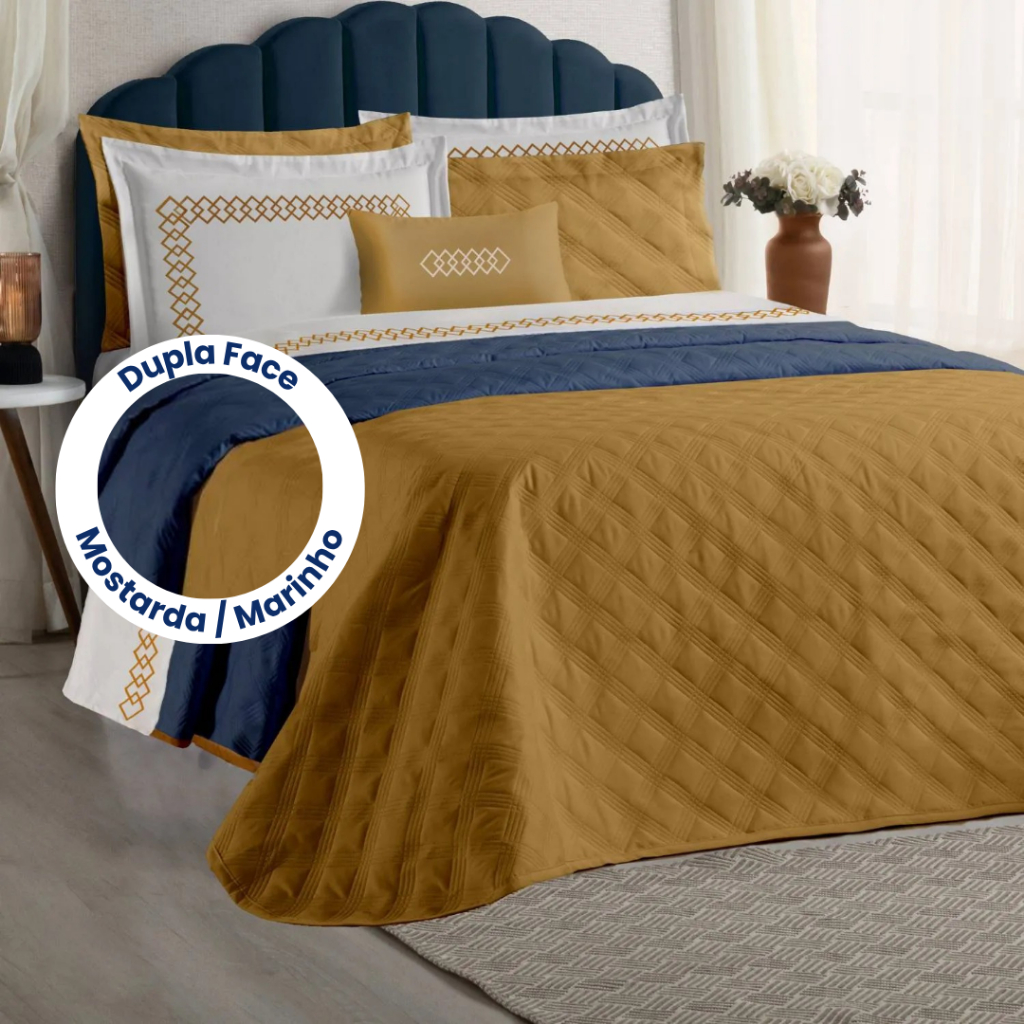 Kit Cobre Leito Dupla Face 5 Peças Matelado Queen ou King Devito