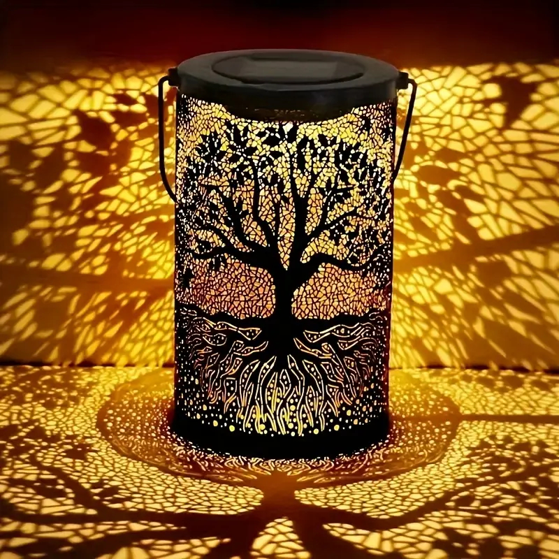 Luminaria Arvore da Vida Em Metal Luz Decorativa Para Jardim Quintal IP64 Lanterna Solar GTP-1254