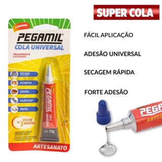 Cola Pegamil 17g Para Tecido Papel Madeira Couro Plástico em Oferta na Shopee