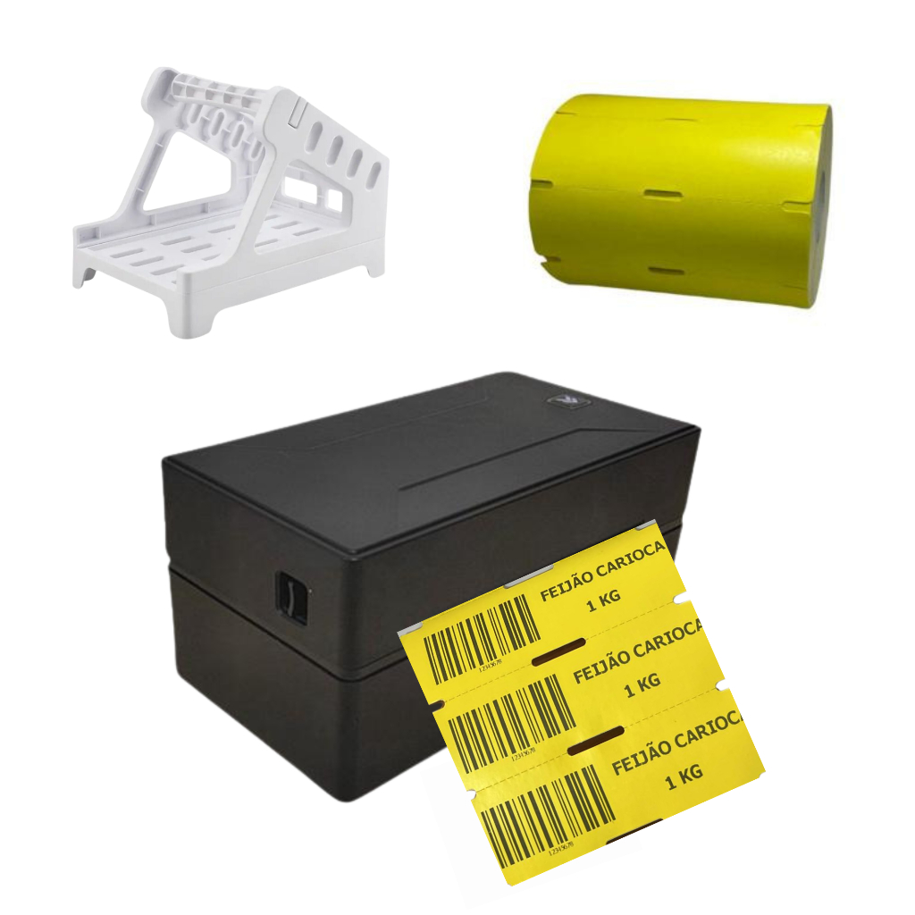 Impressora De Etiqueta Térmica Bluetooth Usb TT431 + 2 Rolos Gôndola