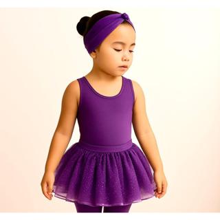 Kit 3 Itens para Ballet - Faixinha + Saia de Tule + Collant REGATA (ROXO) em Oferta na Shopee