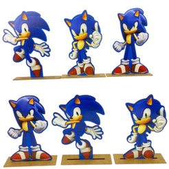 Kit Display de Mesa 6 Peças Para Festa Sonic MDF