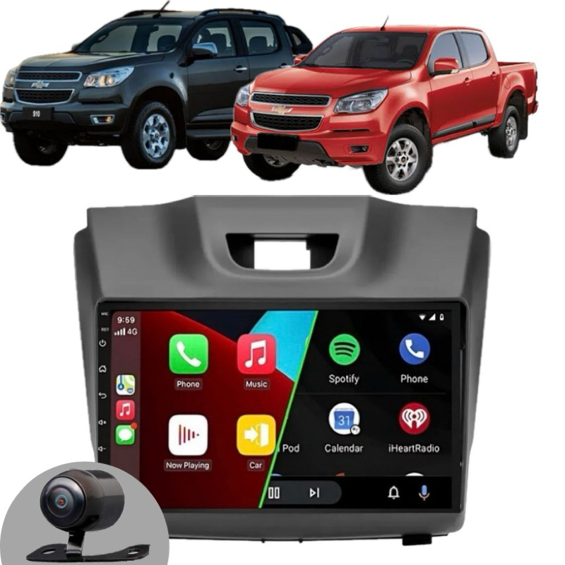 Central Multimídia S10 2012 2013 2014 2015 2016 9polegadas Android Auto CarPlay GPS + Moldura + Camera de ré