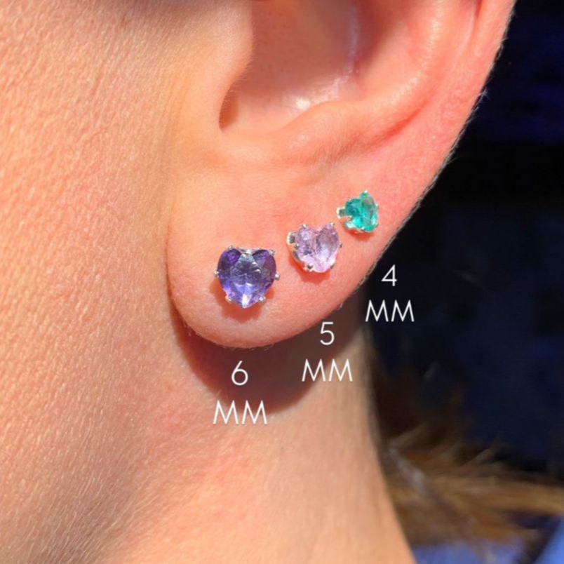 Trio Brincos Ponto de Luz Coração Prata 925 em Oferta na Shopee