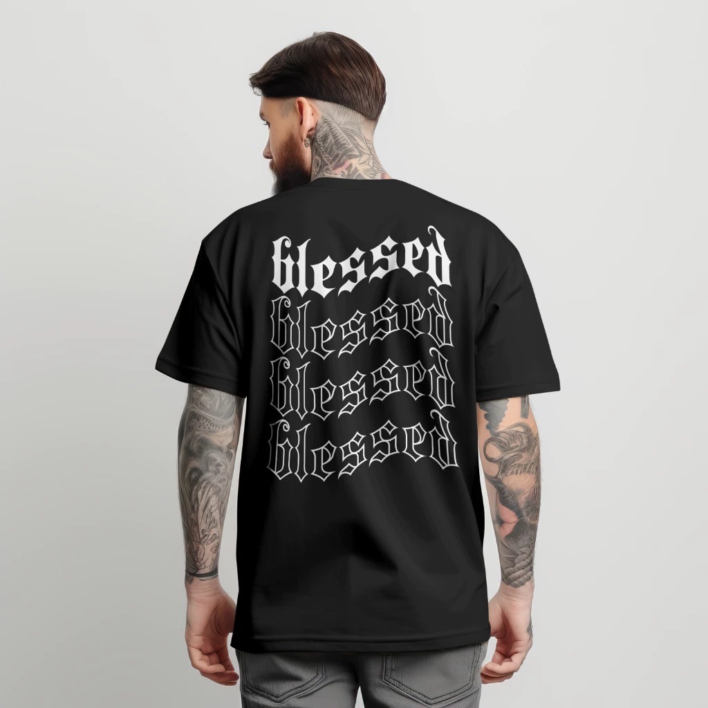 Camiseta Oversized Streetwear Masculina Unisex  Algodao Blessed Abencoado