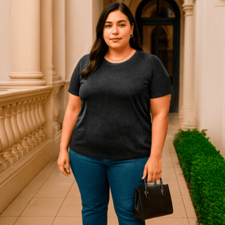 T-Shirt Feminina Plus Size G1 a G8 Viscolycra Blusa Básica Confortável Estilosa Casual Soltinha em Oferta na Shopee