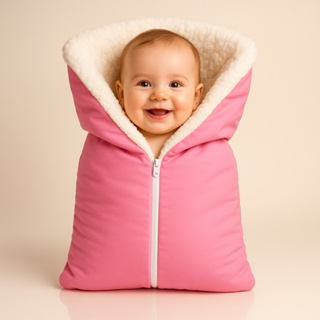 Saco De Dormir Bebê Casulo Forrado Sherpa Com Zíper Inverno 100% Algodão em Oferta na Shopee