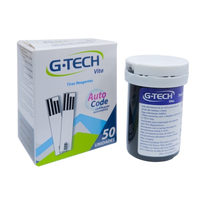 Tiras De Glicemia G-tech VITA Com 50 Unidades SOMENTE PARA APARELHO VITA GTECH