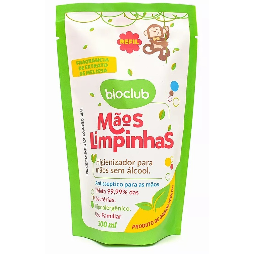 Refil Higienizador Mãos Limpinhas Natural Bioclub 150ml