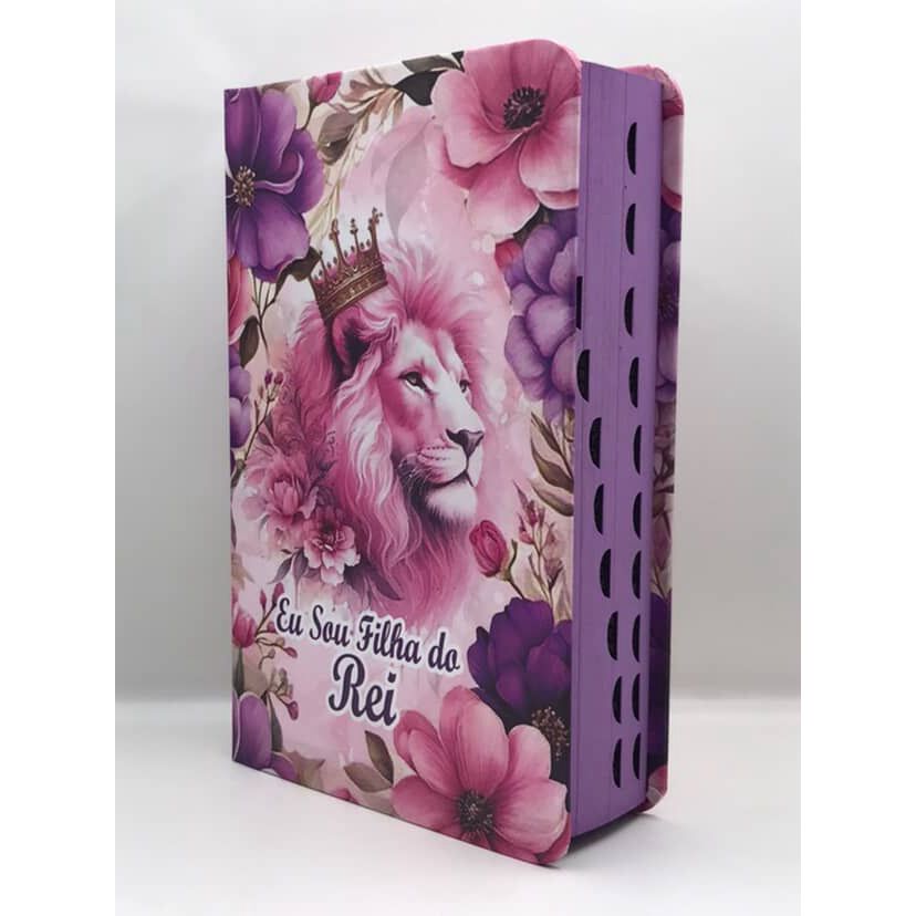 Bíblia Sagrada Tamanho Médio 12,5x19 cm Com Harpa palavras de Jesus em vermelho Leão Rei Rosas em Oferta na Shopee
