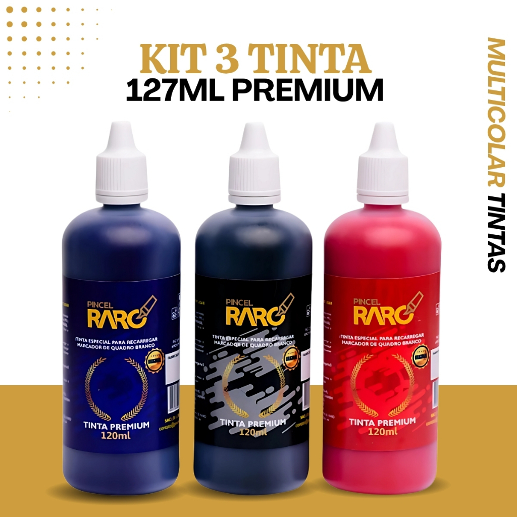 Tinta De Marcador Para Quadro Branco 120ml Kit C/3