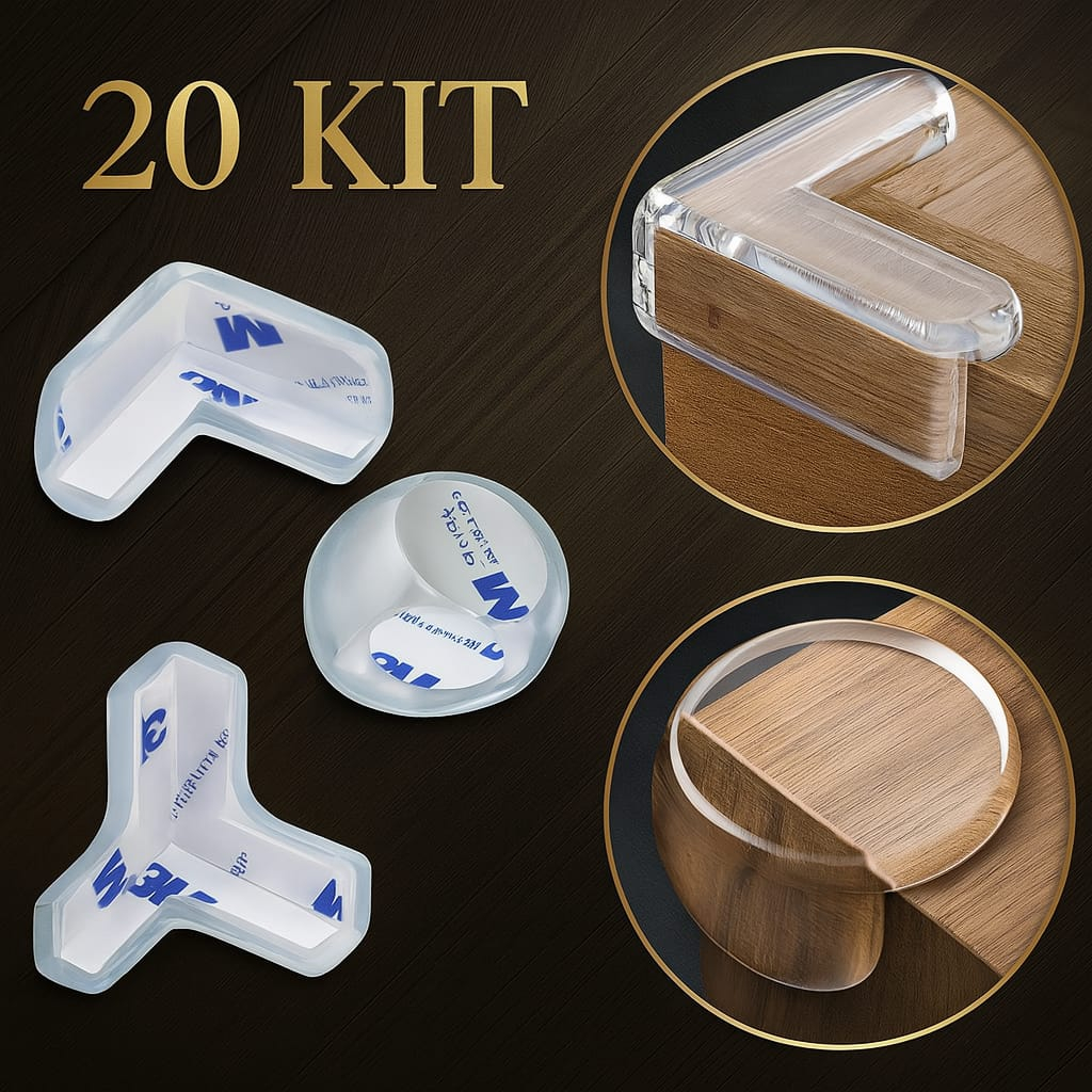 Protetor De Silicone para Mesa - Quina Protetor Para Móveis Quarto Cozinha Casa - com 4, 8, 12, 16 ou 20 Protetores em Oferta na Shopee