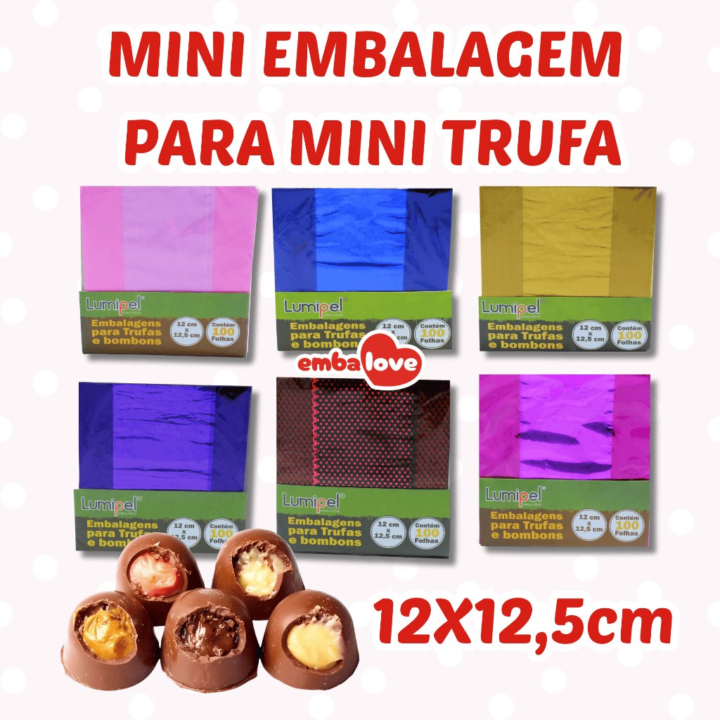 100 Embalagem para Trufa 12x12,5cm Mini Trufa Bombom Embalagem Pequena em Oferta na Shopee