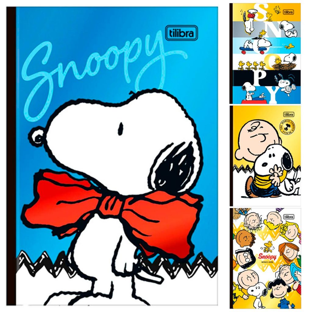 Caderno Brochura Colegial Snoopy Metalizado 160fls Tilibra em Oferta na Shopee