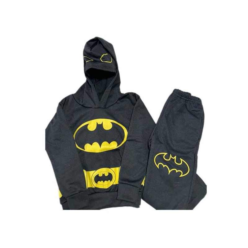 conjunto de moleton do batman preto com capuz infantil