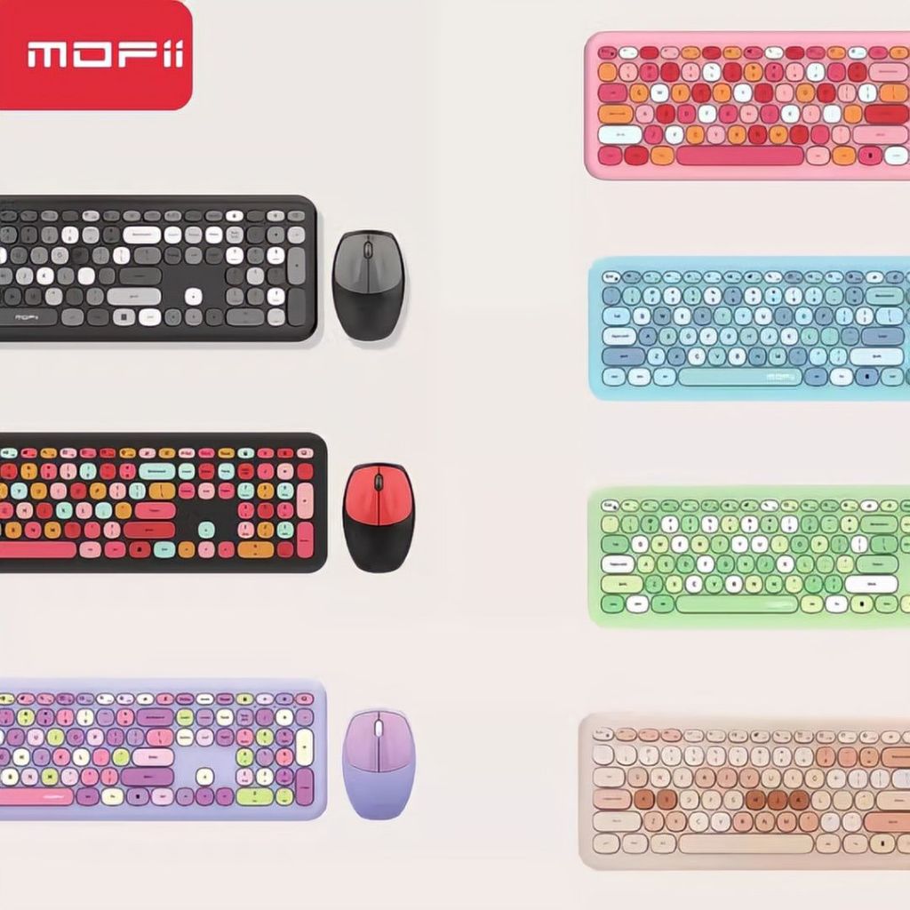 Teclado e Mouse Sem Fio Colorido 2.4G Wireless Várias Cores