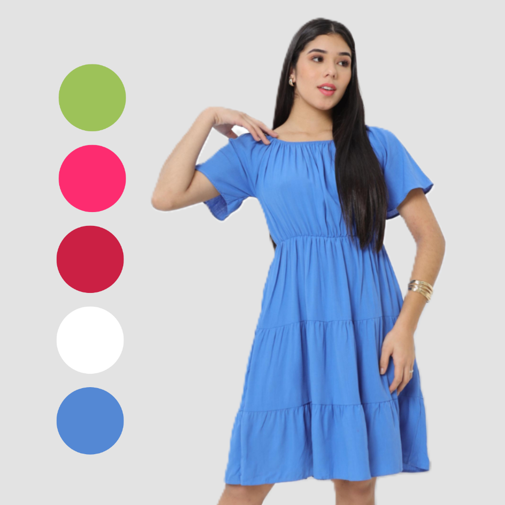 Vestido de Menina Juvenil Ciganinha Midi em Viscose Midi Dress Moda Evagelica - By TSB Modas em Oferta na Shopee