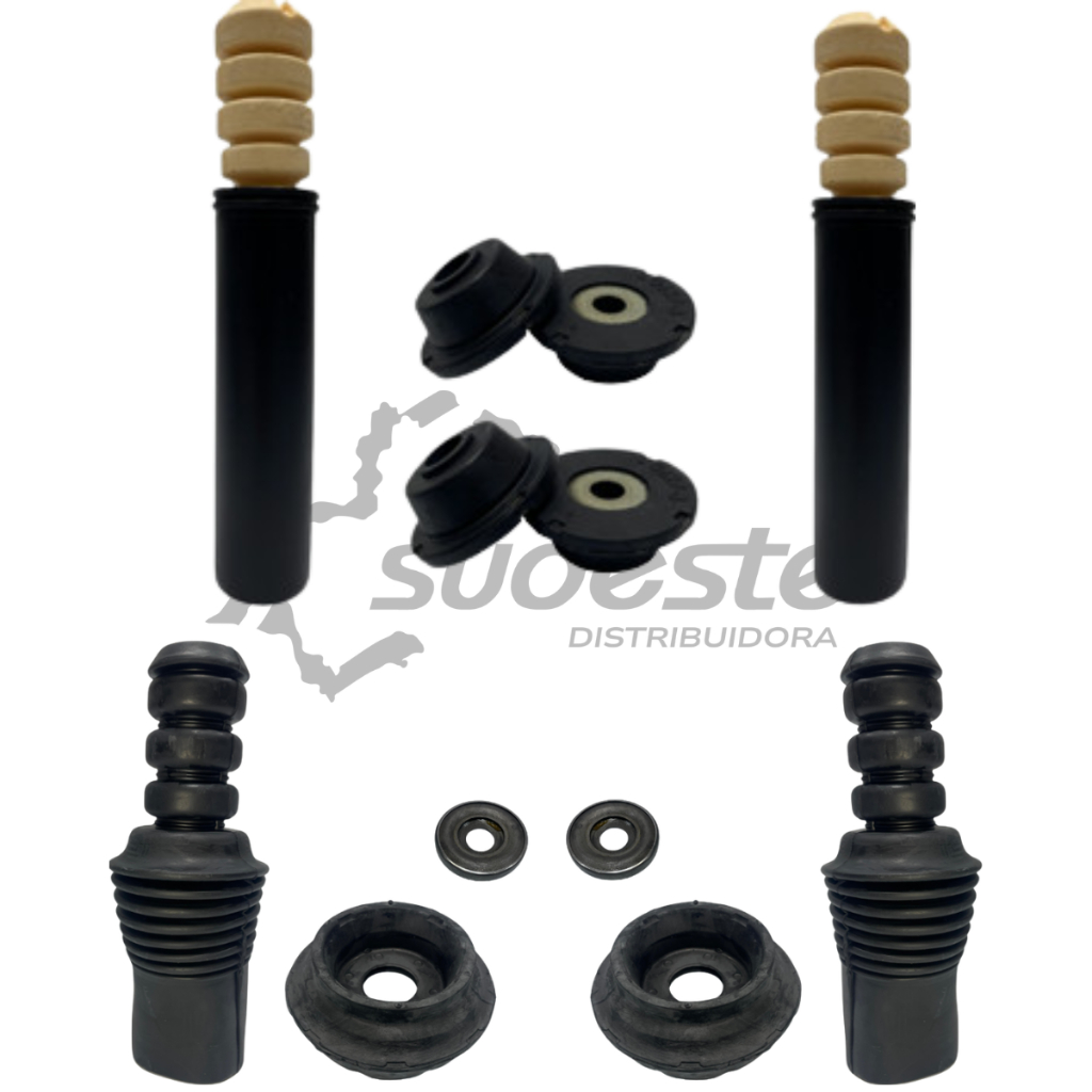 Kit Amortecedor Coxim Batente Rolamento Bucha Completo Dianteiro Traseiro Logan Sandero