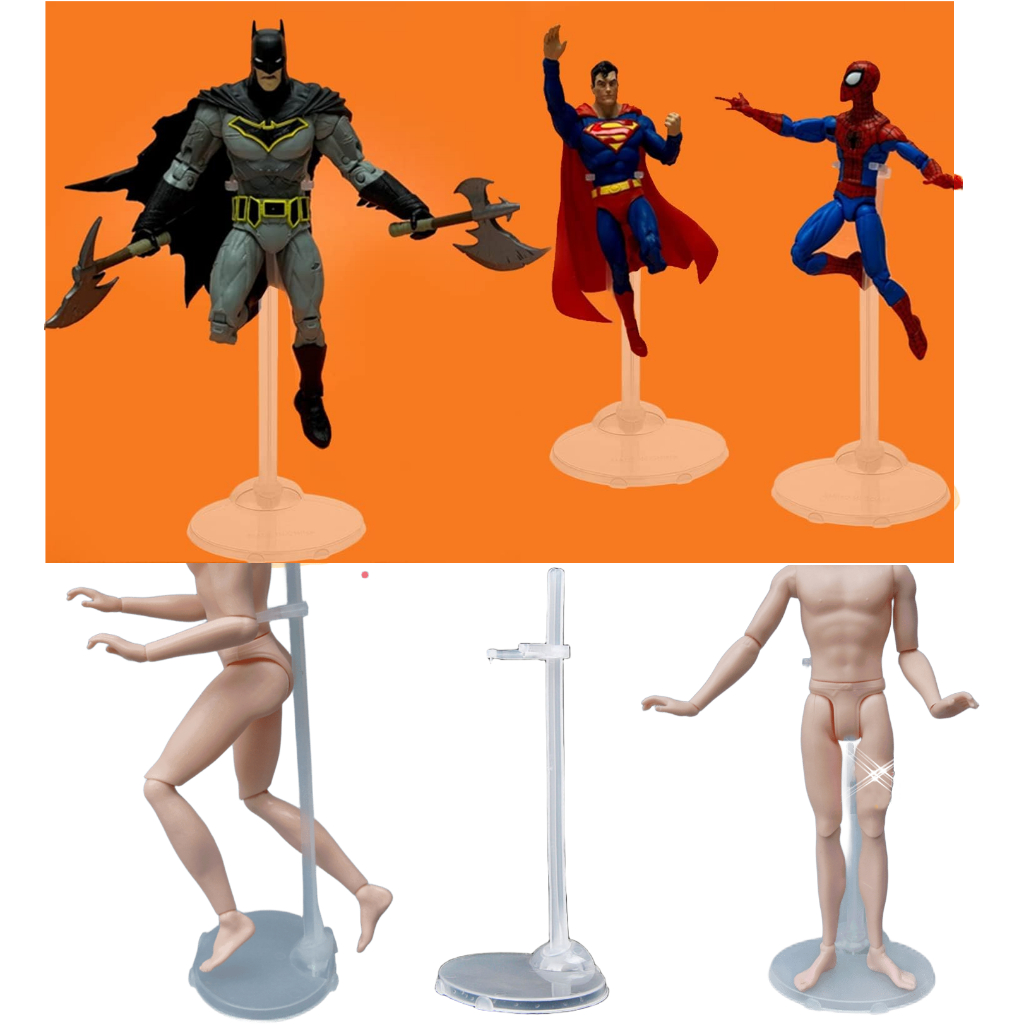 Expositor Suporte Para Boneco Action Figure 1/6 Falcon Max Steel Gi Joe Hot Toys DC Comics e Outros Transparente Display