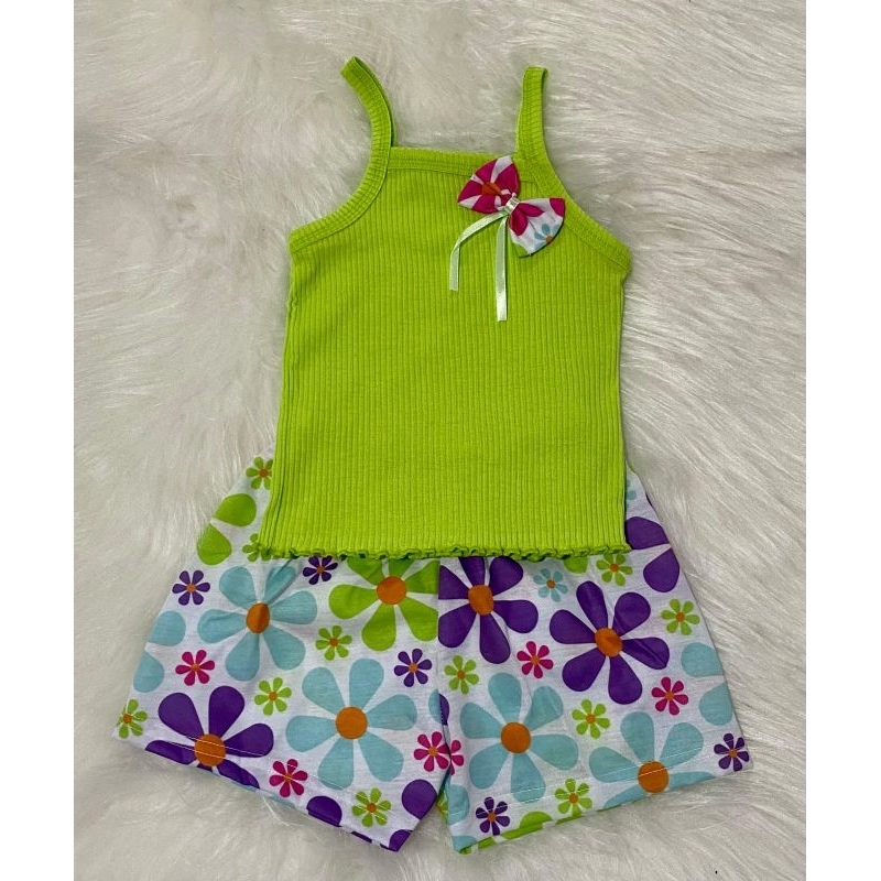 Conjunto Top Alça Verão Infantil de Menina em Oferta na Shopee