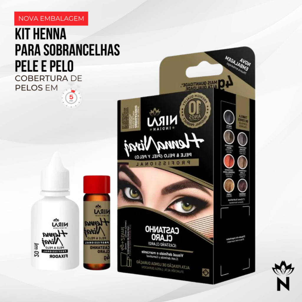 Kit Henna Váriados  Niraj 2g + Fixador 10ml - Niraj em Oferta na Shopee