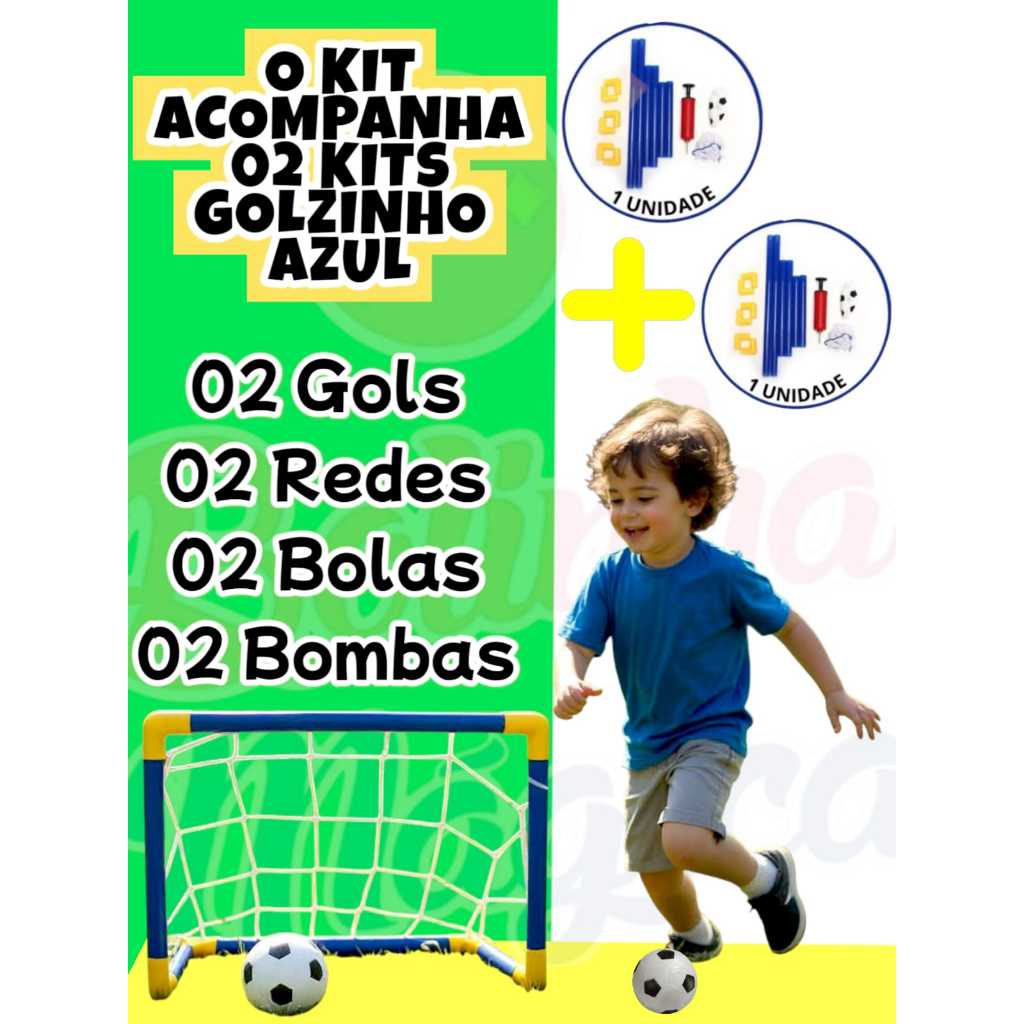 Kit Gol Golzinho Traves com Redes + Bolas + Bomba de Encher Futebol Copa do Mundo Lembrancinha em Oferta na Shopee
