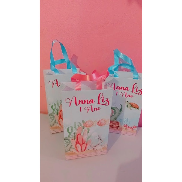 Kit Sacolinha Personalizada Aniversário e eventos 10x15cm lembrancinhas pegue e monte