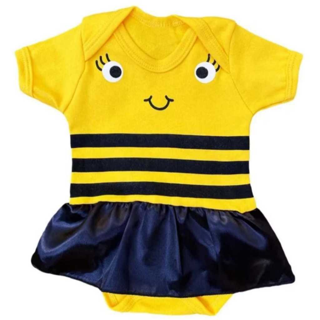 Fantasia de bebê Body / Bory Temático Abelhinha Mesversário ( pronta entrega)