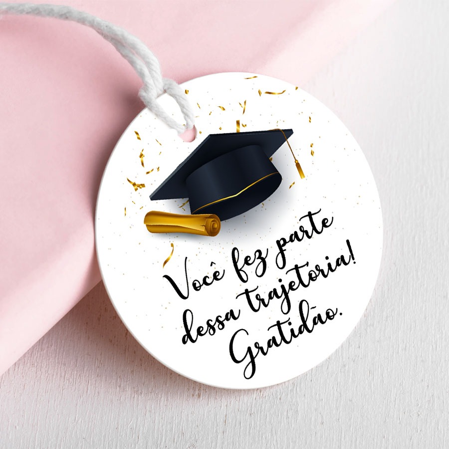 Kit Tags de Agradecimento formatura graduação Faculdade em Oferta na Shopee