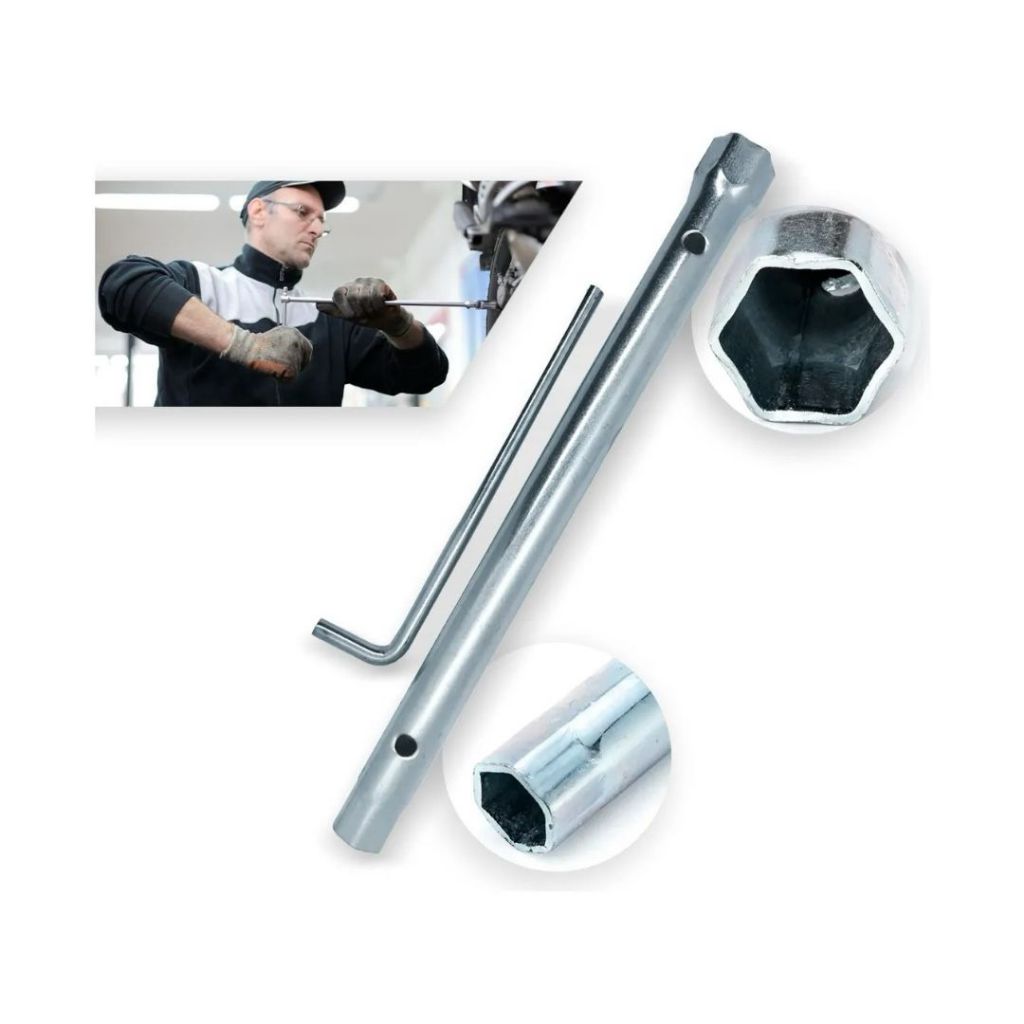 Chave Para Trocar Vela De Ignição 16mm E 21mm Longa 30cm