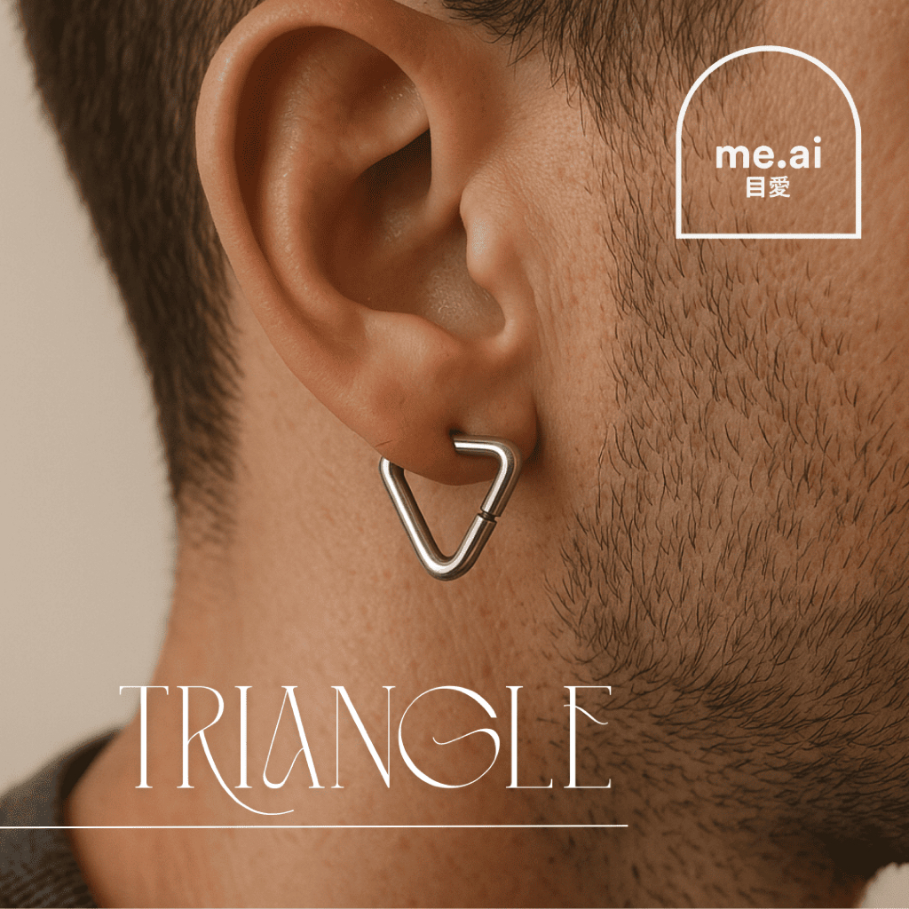 Brinco Minimalista Masculino Argola triangular Coreano Diferente Estilo Presente Namorado Y2K