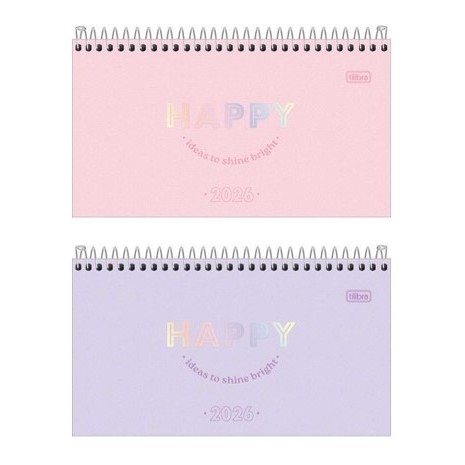 Agenda De Bolso Espiral Semanal M2 16,7 X 8,9 Cm Happy 2026 Tilibra