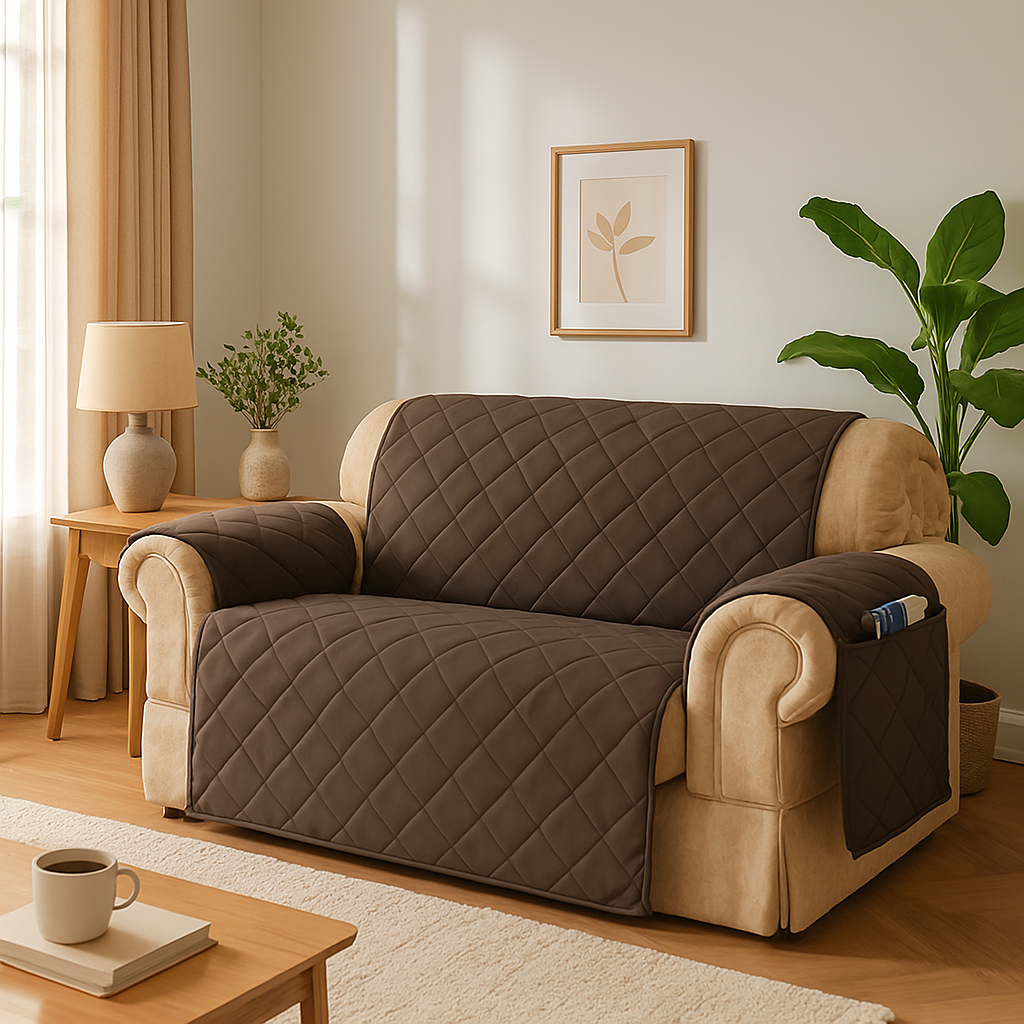 Protetor De Sofá Para Sofa De 2 Lugares Total Proteção Capa Com Bolso Lateral Para Guarda Objetos em Oferta na Shopee