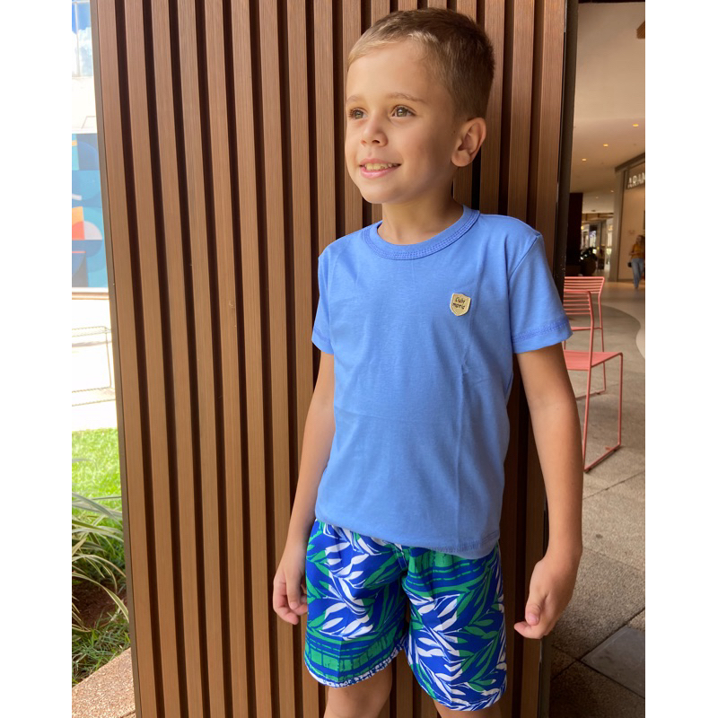 Combo 5 Peças Infantil Menino Camiseta Algodão Estampada + Shorts Confortável Sortido