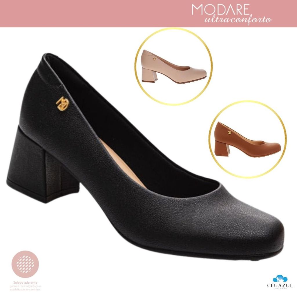 Sapato Scarpin Feminino Modare Salto Médio Clássico Elegante em Oferta na Shopee