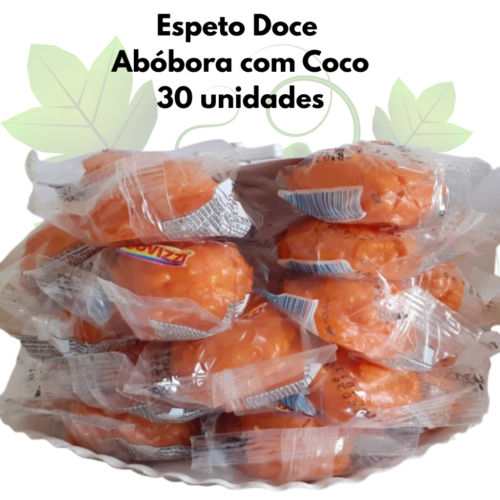 Doce de Abóbora com Coco Sobremesa Espeto Pote com 30 unidades 1,5kg Covizzi