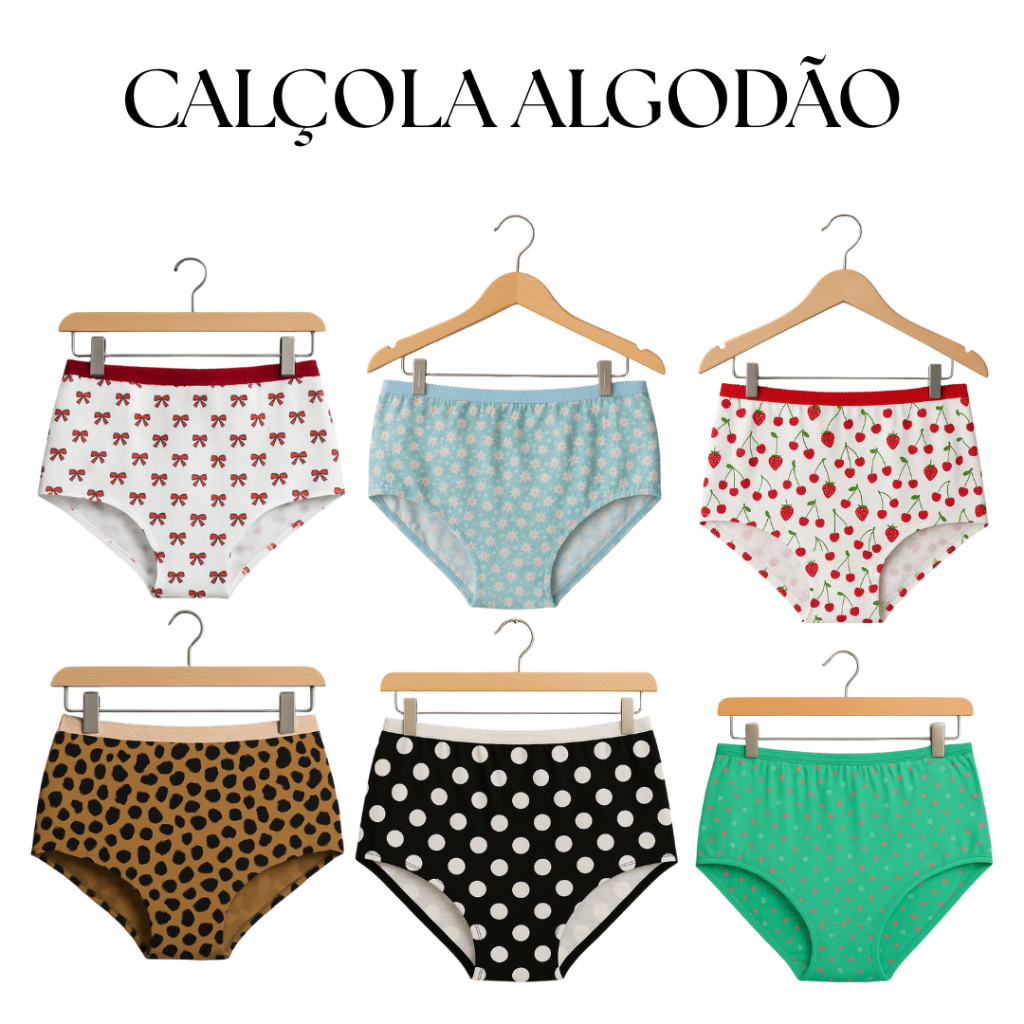 kit 5 ou 3 Calçolas Senhora Elástico Exposto Algodão em Oferta na Shopee