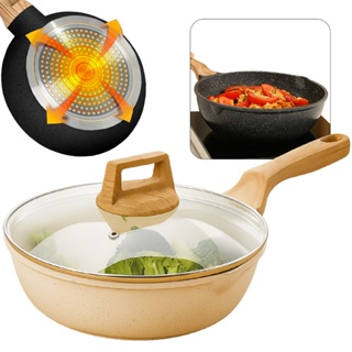 Panela Cerâmica De Indução E Gás Profissional Com Tampa De Vidro Linha Premium em Oferta na Shopee