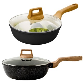 Frigideira Panela Cerâmica Indução 28cm Antiaderente Com Tampa De Vidro Premium