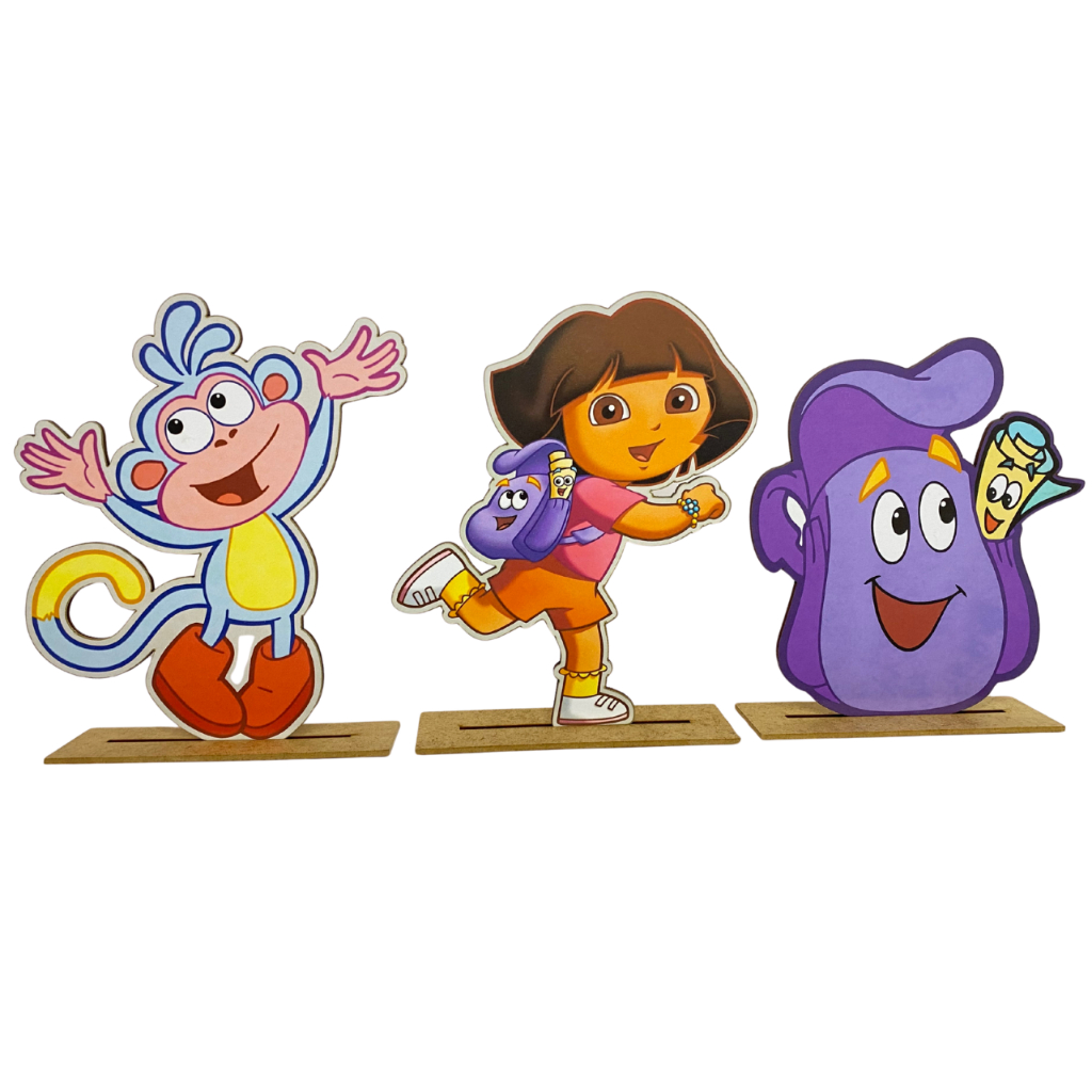 Kit Display de Mesa 3 Peças Para Festa Dora Aventureira MDF em Oferta na Shopee